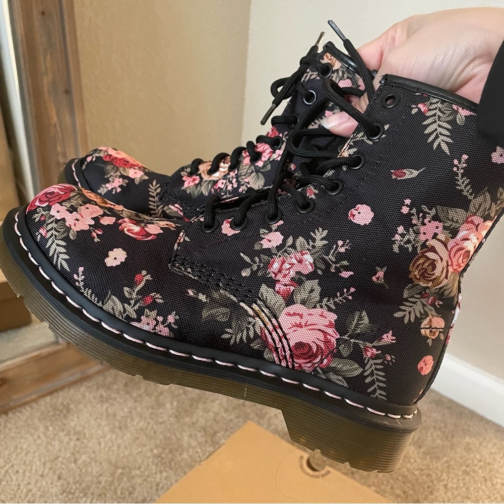 Dr Martens Canvas Floral Boots